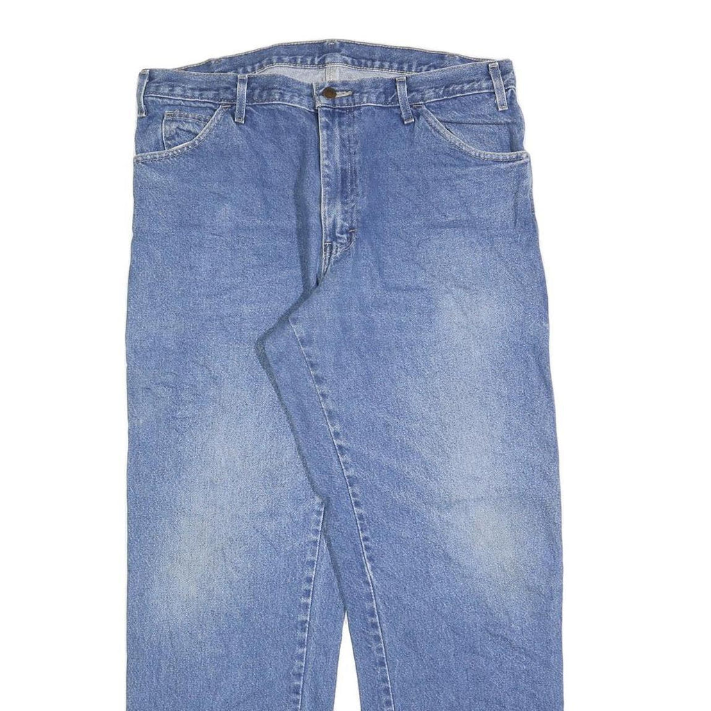 DICKIES Mens Jeans Blue Regular Relaxed Denim Medium W38 L32 Workwear Zip Fly
