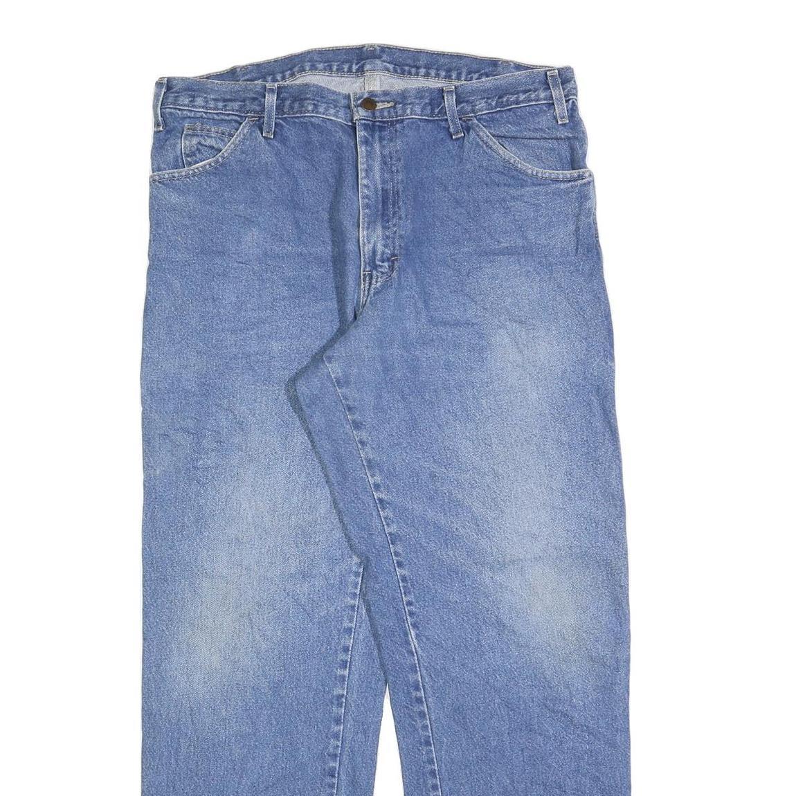DICKIES Mens Jeans Blue Regular Relaxed Denim Medium W38 L32 Workwear Zip Fly