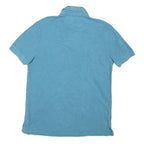 TOMMY HILFIGER Mens Blue Short Sleeve Polo Shirt M Cotton Blend Classic Fit