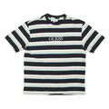 GUESS Mens Black & White Striped Graphic T-Shirt M Short Sleeve Crew Neck Cotton