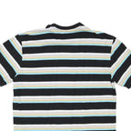 GUESS Mens Black & White Striped Graphic T-Shirt M Short Sleeve Crew Neck Cotton