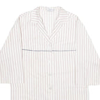 CLINIC DRESS + JOB Womens White & Red Stripe Button Jacket XL Polyester Blend