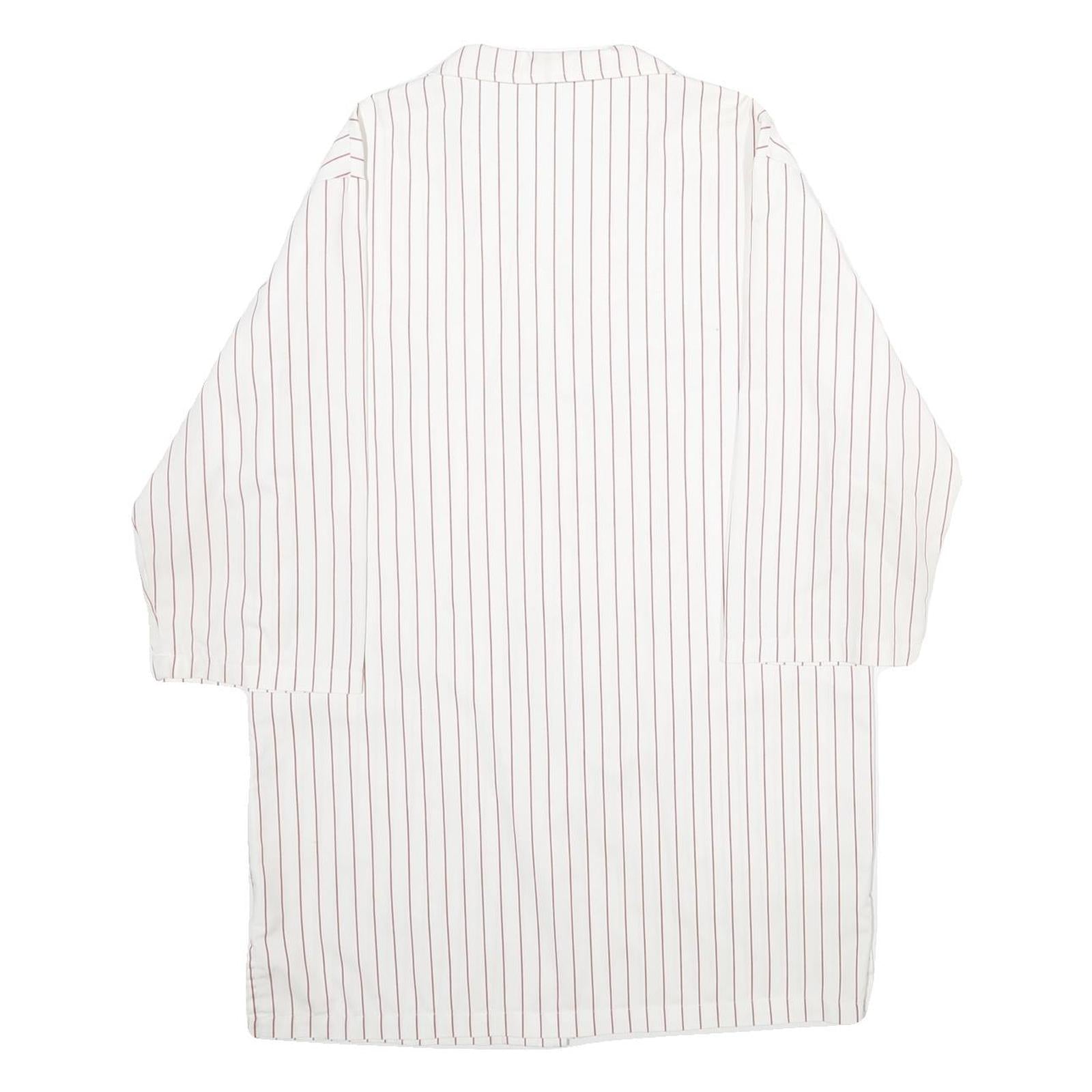 CLINIC DRESS + JOB Womens White & Red Stripe Button Jacket XL Polyester Blend
