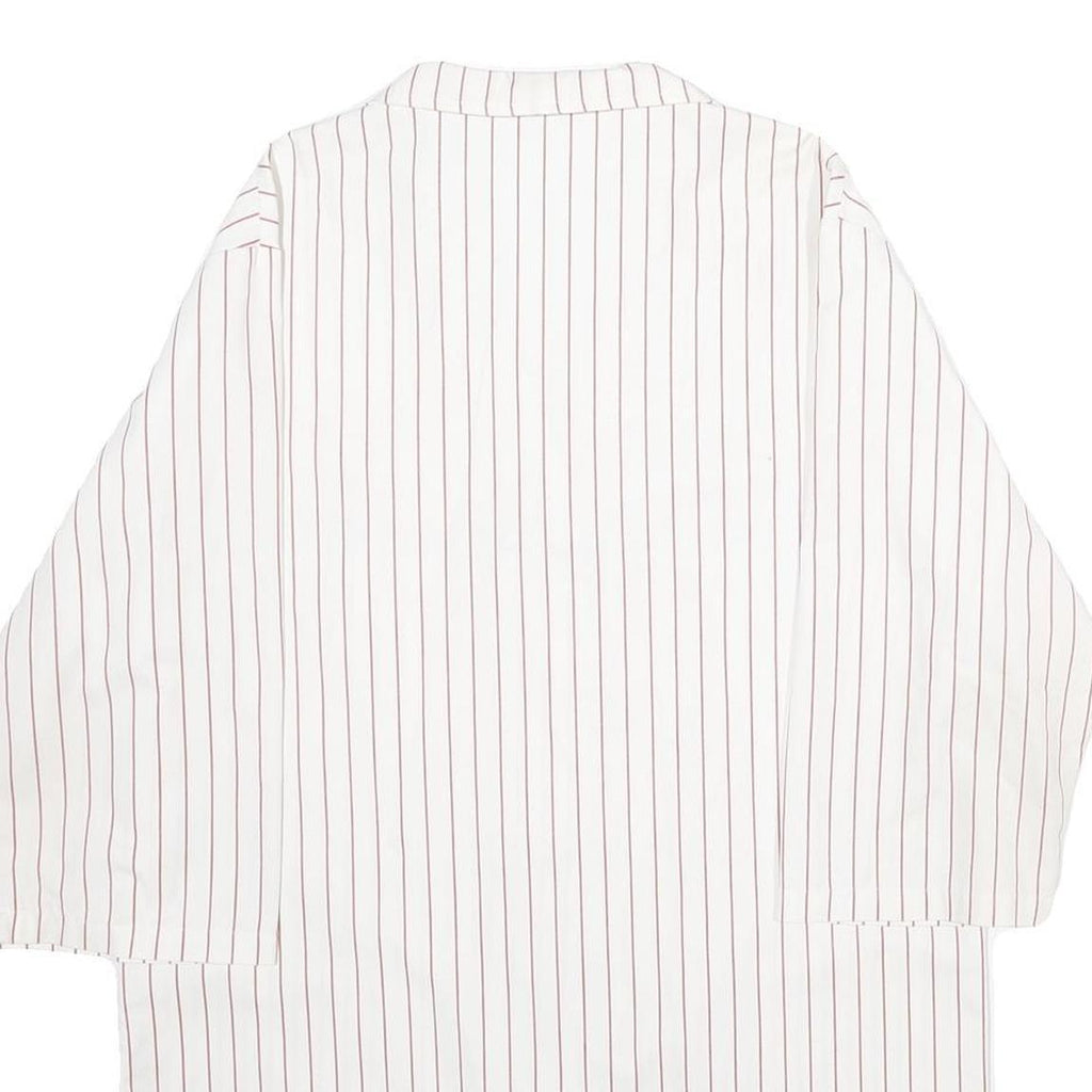 CLINIC DRESS + JOB Womens White & Red Stripe Button Jacket XL Polyester Blend