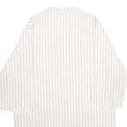 CLINIC DRESS + JOB Womens White & Red Stripe Button Jacket XL Polyester Blend