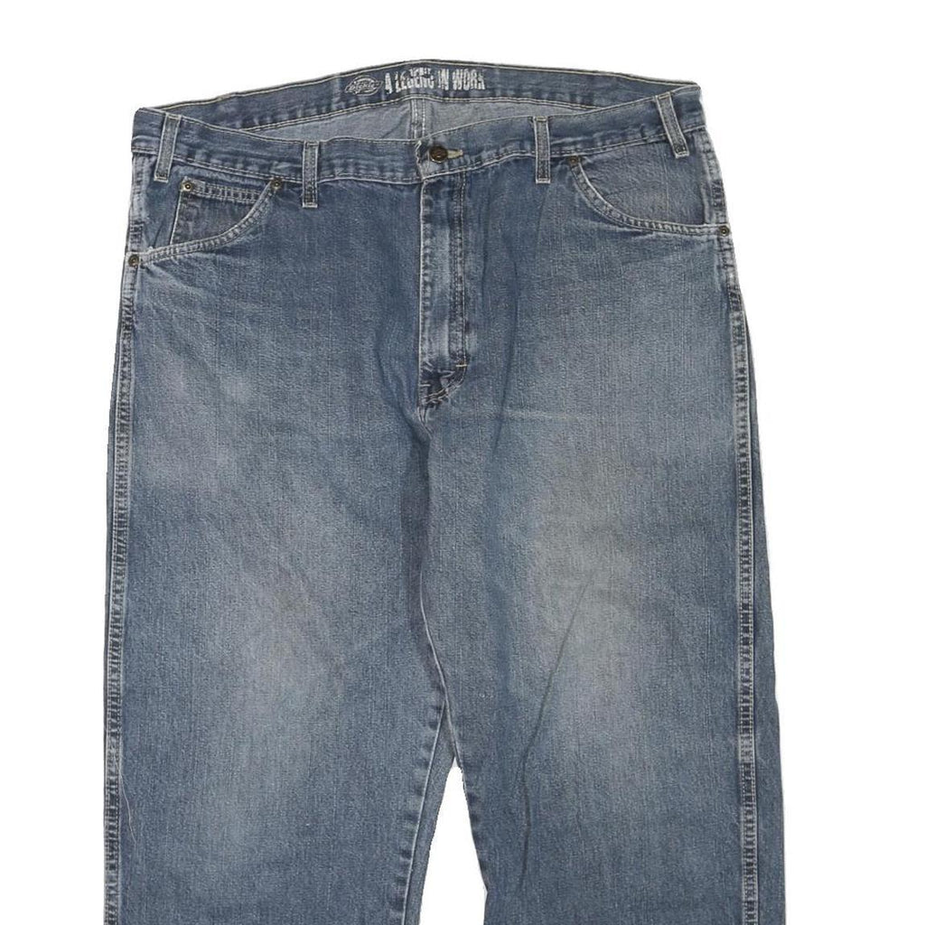 DICKIES Mens Regular Blue Jeans Denim Rinse W40 L27 Classic Zip Closure