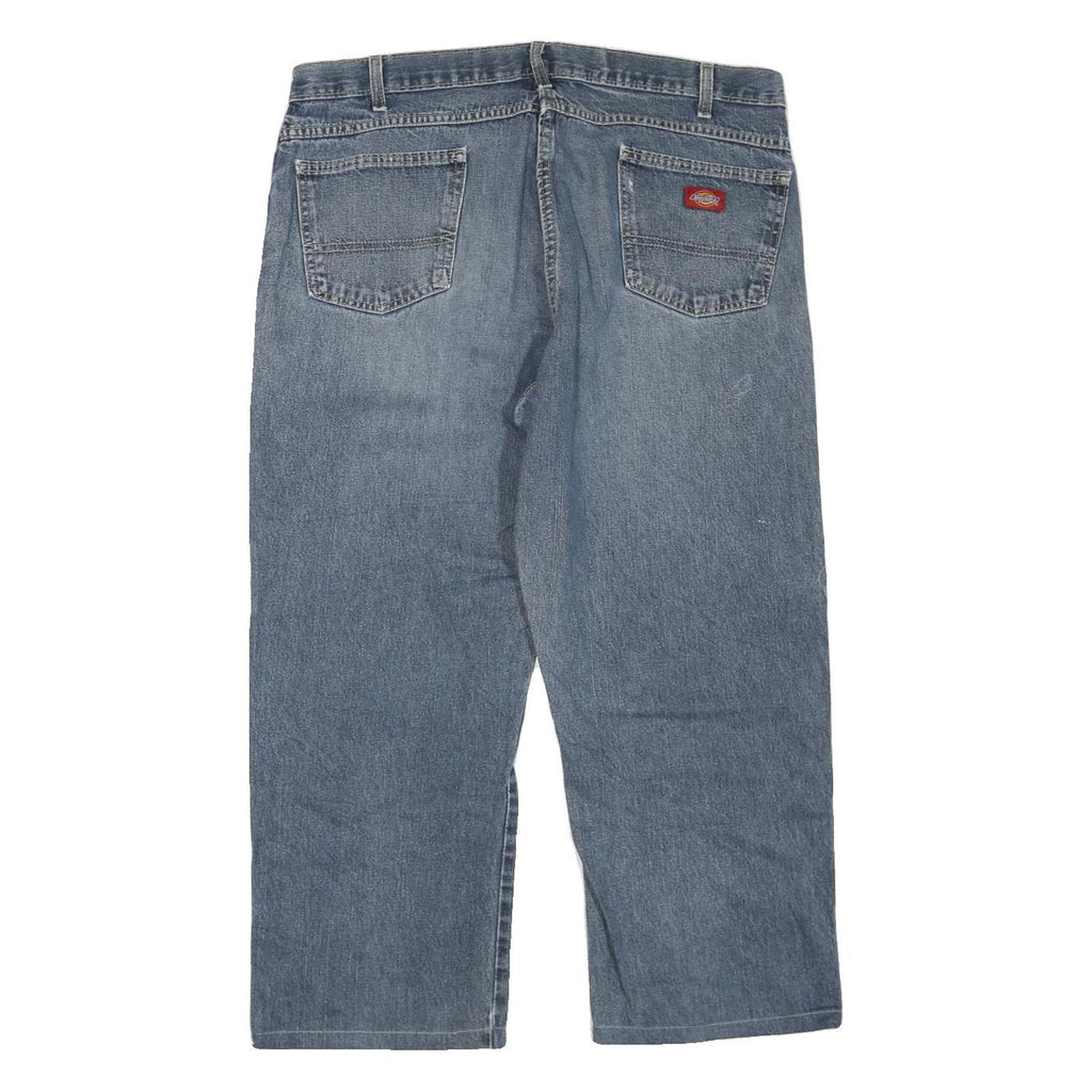 DICKIES Mens Regular Blue Jeans Denim Rinse W40 L27 Classic Zip Closure