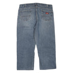 DICKIES Mens Regular Blue Jeans Denim Rinse W40 L27 Classic Zip Closure