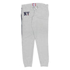 SUPERDRY Womens Joggers Grey & Navy Blue Stripe Slim Tapered UK 14 W34 L32