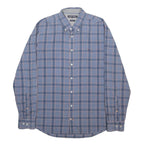 TOMMY HILFIGER Mens Blue & Pink Check Shirt L Button Down Collar Long Sleeve
