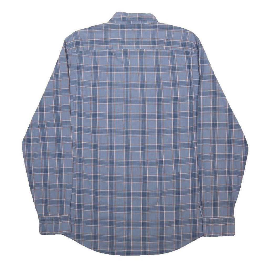 TOMMY HILFIGER Mens Blue & Pink Check Shirt L Button Down Collar Long Sleeve