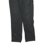 CARHARTT Mens Black Relaxed Straight Cotton Blend Trousers W36 L34 Workwear Zip