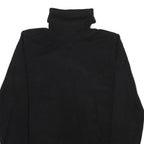 CALVIN KLEIN Womens Black Plain Turtleneck Jumper Basic Knit M Cotton Blend