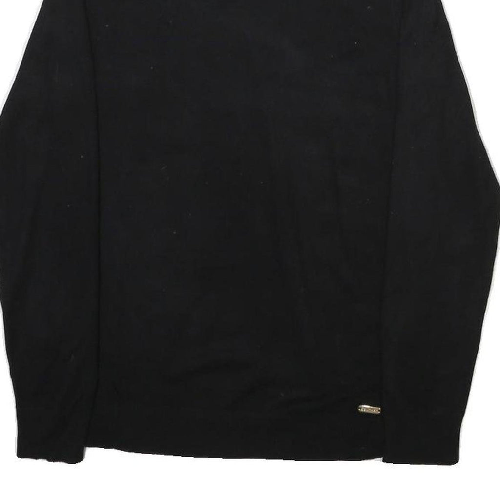 CALVIN KLEIN Womens Black Plain Turtleneck Jumper Basic Knit M Cotton Blend