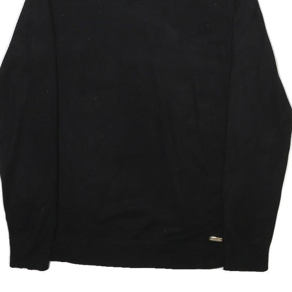 CALVIN KLEIN Womens Black Plain Turtleneck Jumper Basic Knit M Cotton Blend