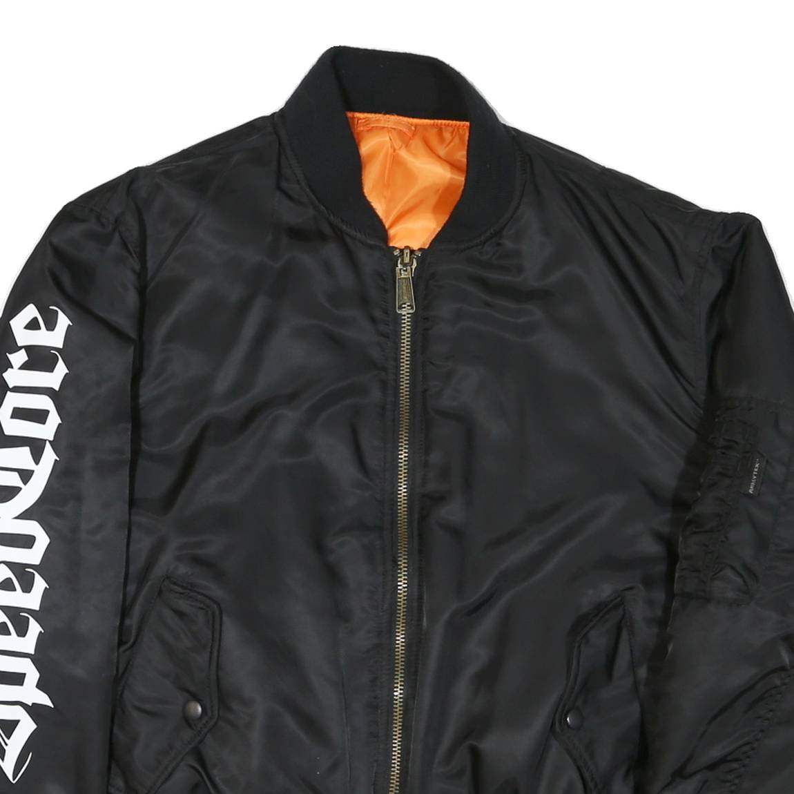 ARMYTEX Mens Black & Orange Bomber Jacket M Polyester Blend Zip Reversible