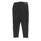 LEVI'S Womens Black Slim 710 Jeans Denim W26 L24 Raw Hem Zip Closure