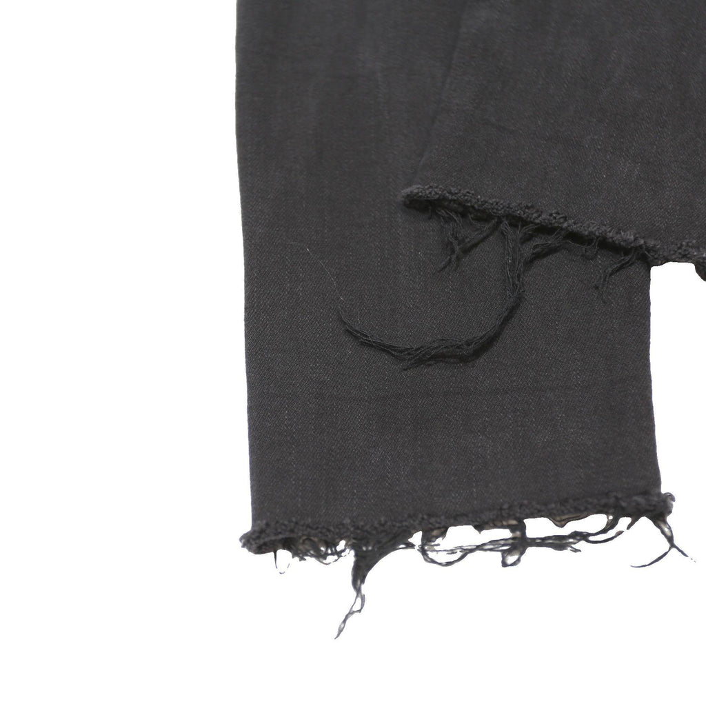 LEVI'S Womens Black Slim 710 Jeans Denim W26 L24 Raw Hem Zip Closure