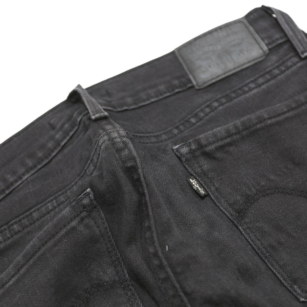 LEVI'S Womens Black Slim 710 Jeans Denim W26 L24 Raw Hem Zip Closure