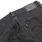 LEVI'S Womens Black Slim 710 Jeans Denim W26 L24 Raw Hem Zip Closure