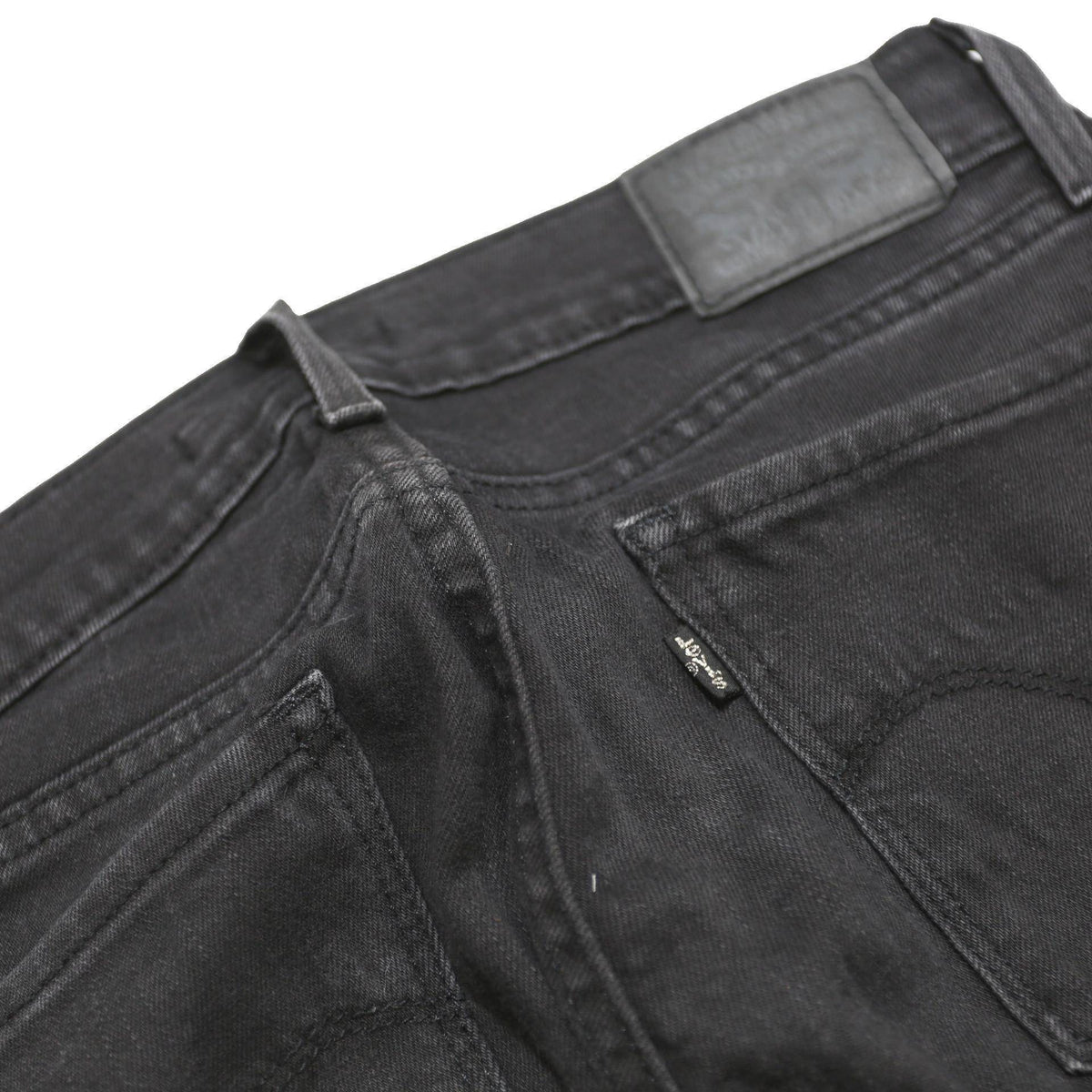 LEVI'S Womens Black Slim 710 Jeans Denim W26 L24 Raw Hem Zip Closure