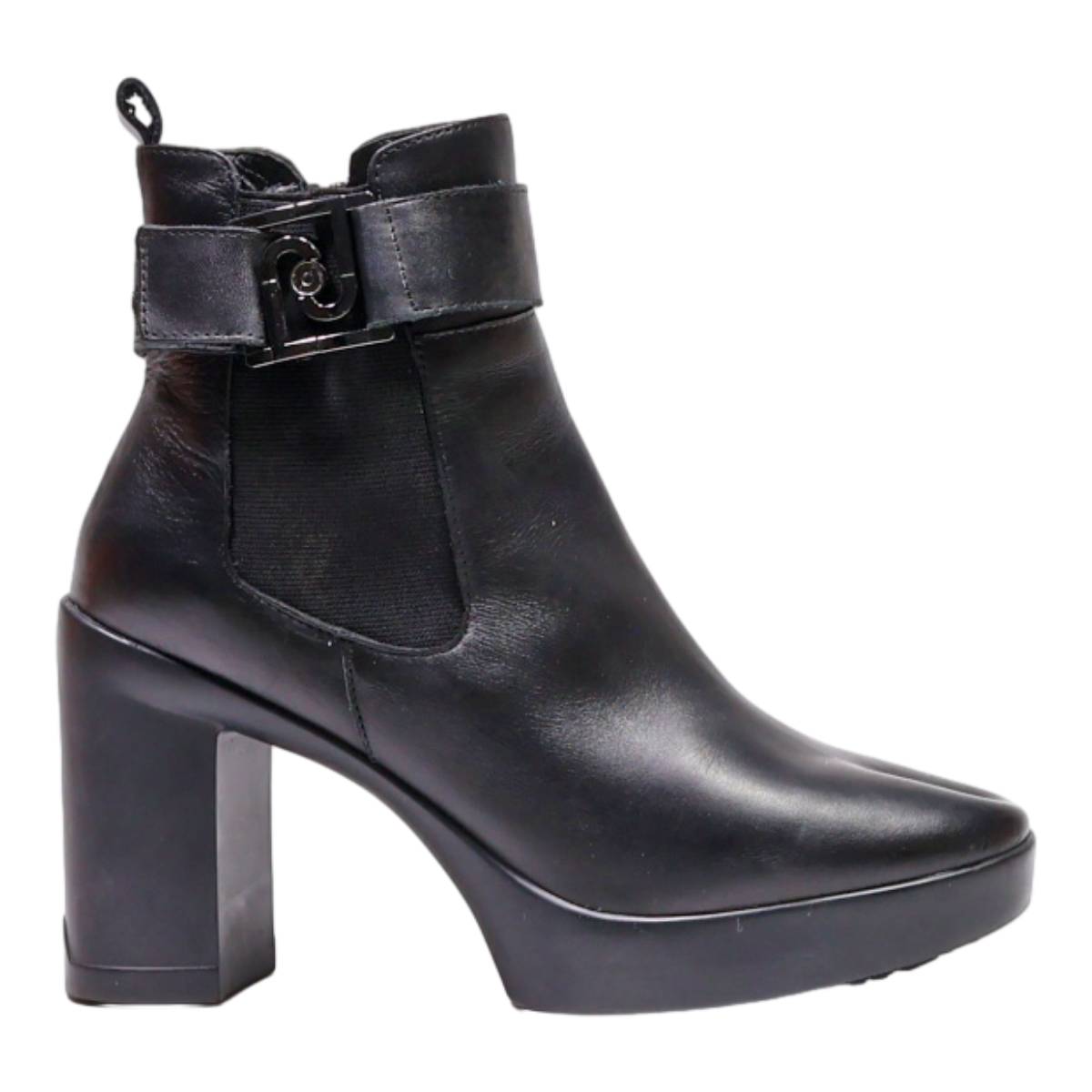 LIU JO Ankle Boots Black Leather Womens UK 6