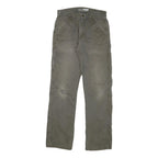 CARHARTT Mens Cotton Blend Relaxed Fit Brown Trousers W30 L32 Workwear Zip