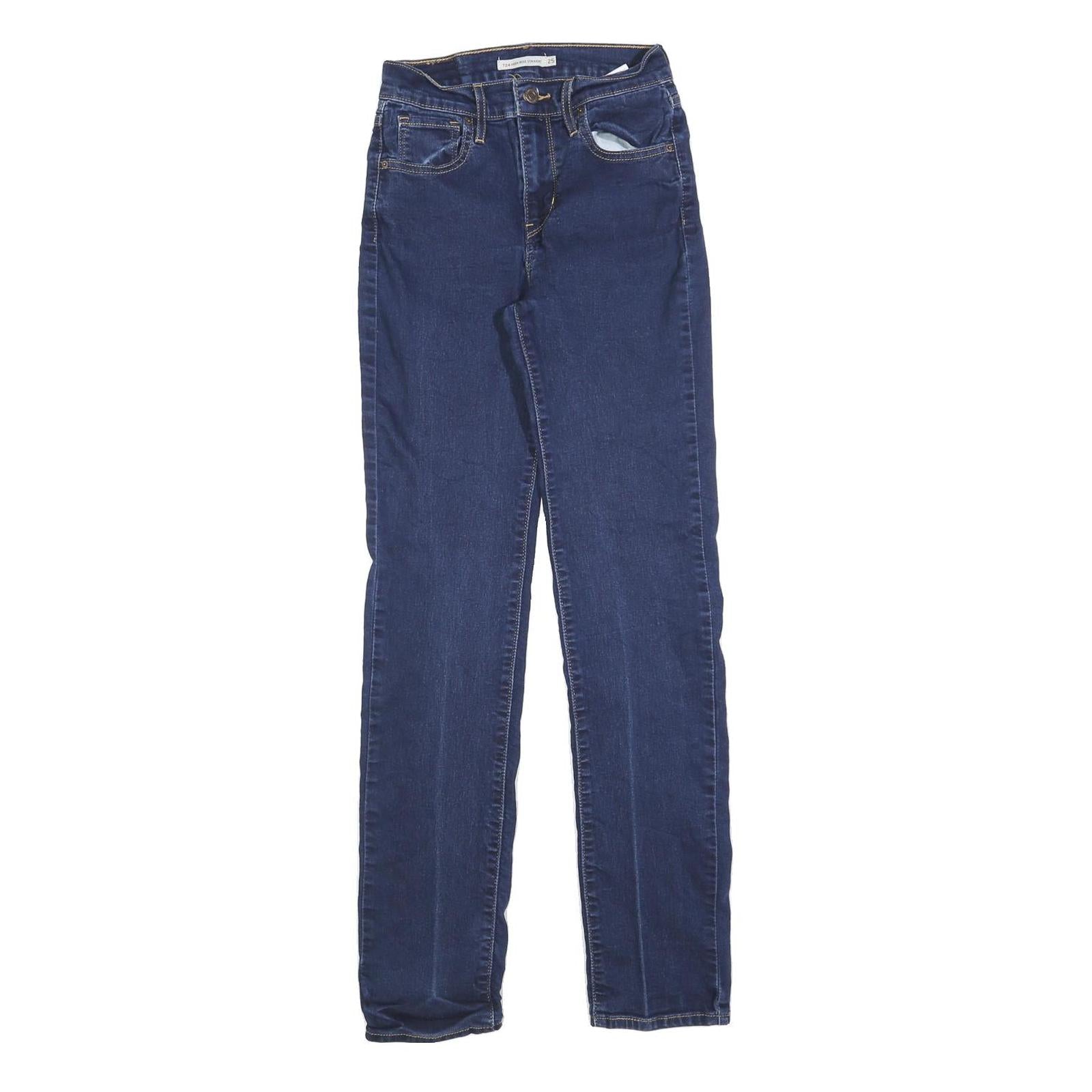 LEVI'S 724 Womens Jeans Blue Slim Skinny Denim W22 L30 Classic Cotton Blend Zip