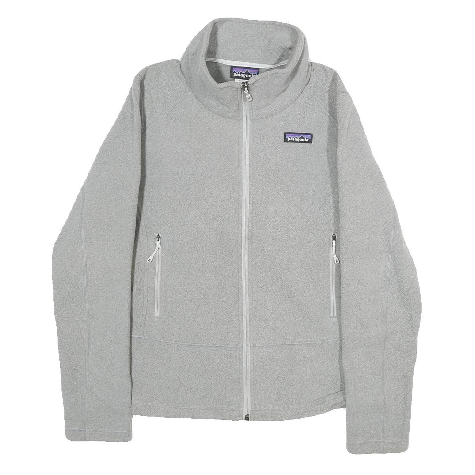 PATAGONIA Womens Grey Midweight Fleece Jacket M Polyester Zip Casual Outdoor