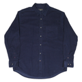 CLUB ROOM Mens Navy Blue Shirt L Button-Down Collar Long Sleeve Cotton Blend