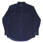 CLUB ROOM Mens Navy Blue Shirt L Button-Down Collar Long Sleeve Cotton Blend