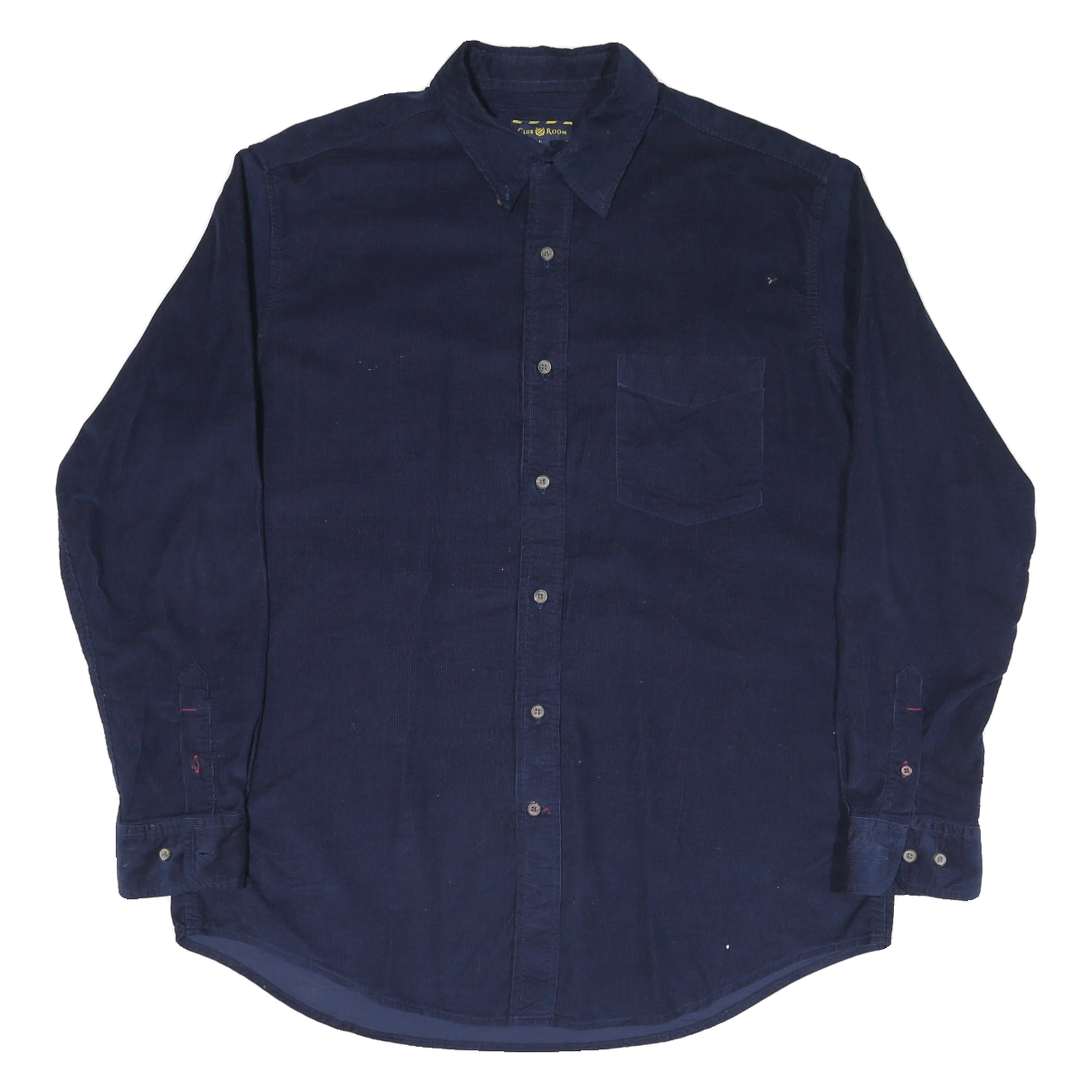 CLUB ROOM Mens Navy Blue Shirt L Button-Down Collar Long Sleeve Cotton Blend