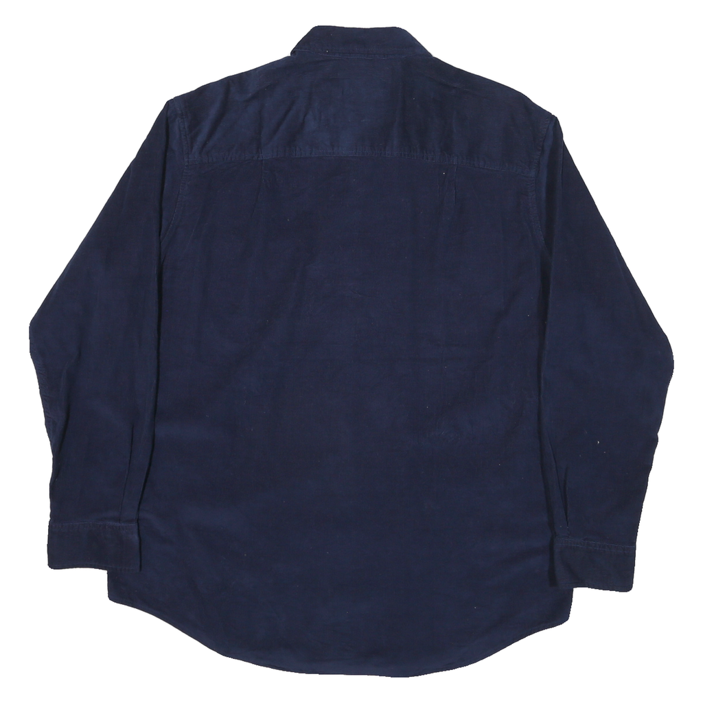 CLUB ROOM Mens Navy Blue Shirt L Button-Down Collar Long Sleeve Cotton Blend