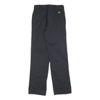 DICKIES Mens Black Regular Fit Straight Leg Trousers W29 L32 Cotton Blend Zip