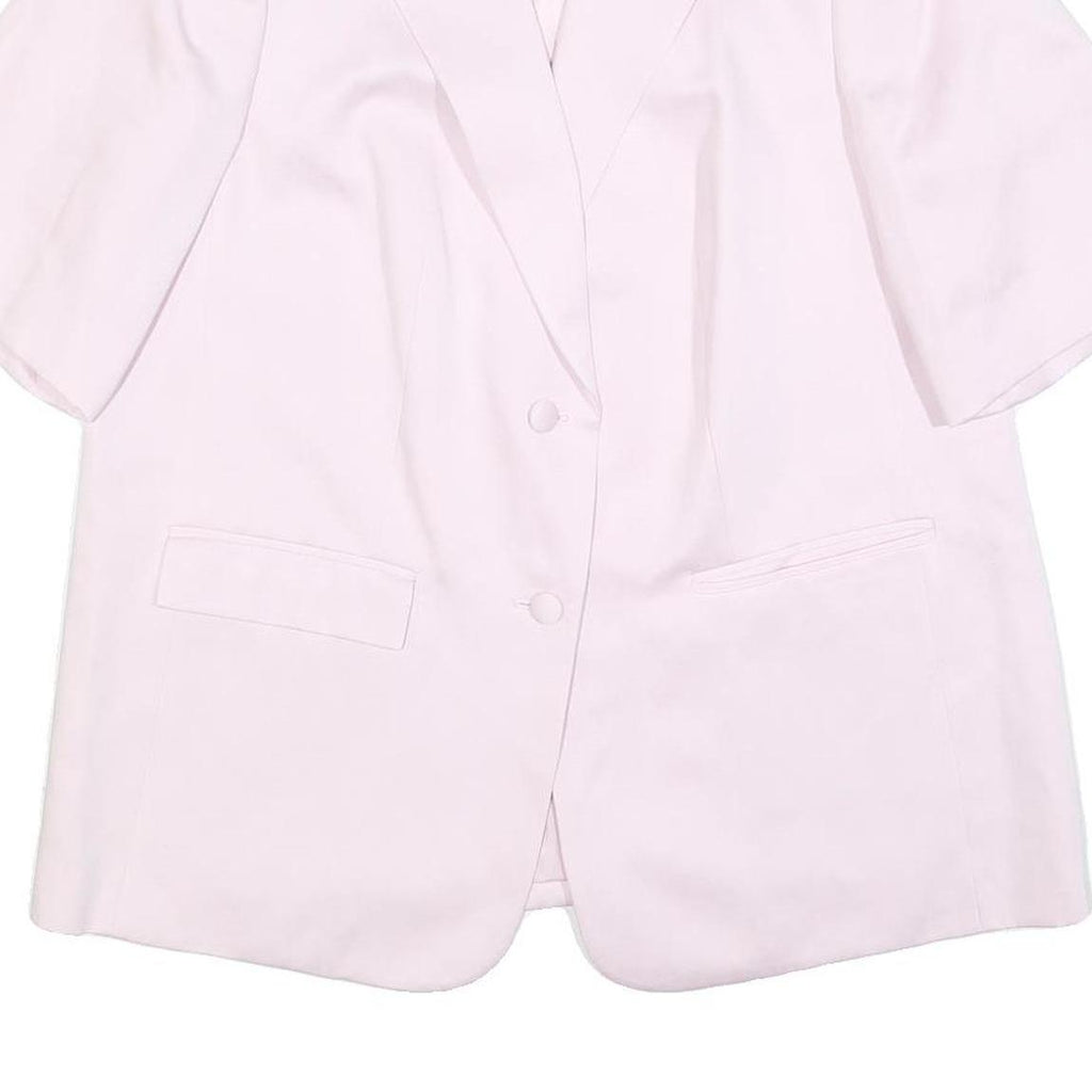 M&S Womens Pink Blazer Classic Fit UK 16 Polyester Blend Woven Button Closure