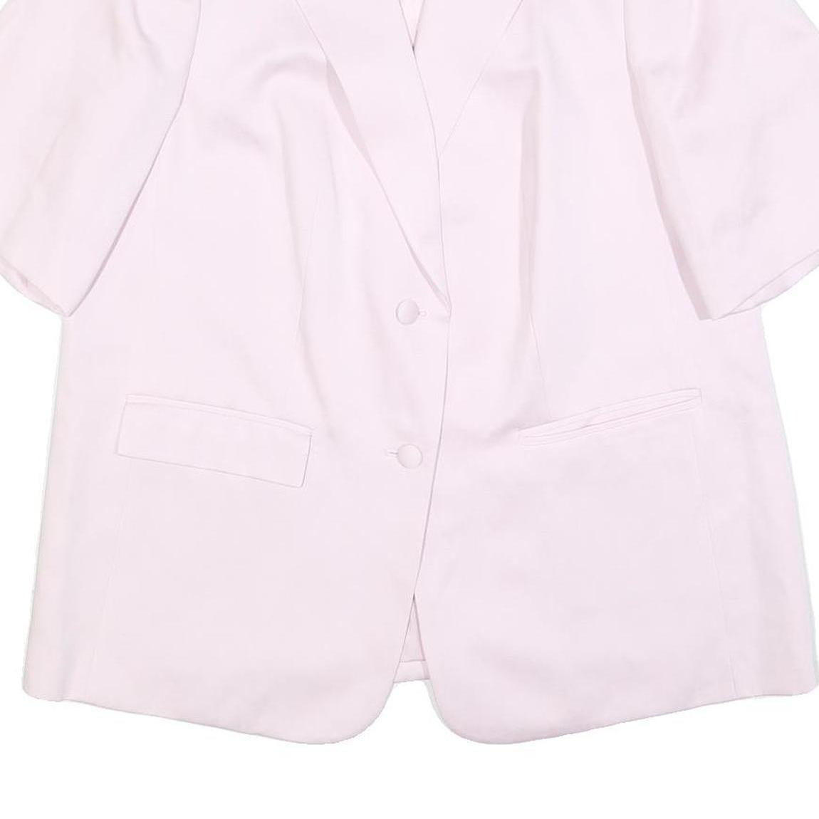 M&S Womens Pink Blazer Classic Fit UK 16 Polyester Blend Woven Button Closure