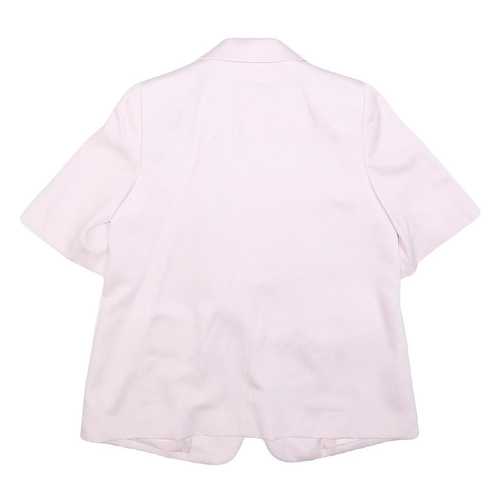 M&S Womens Pink Blazer Classic Fit UK 16 Polyester Blend Woven Button Closure