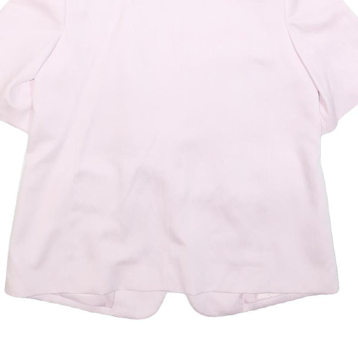 M&S Womens Pink Blazer Classic Fit UK 16 Polyester Blend Woven Button Closure