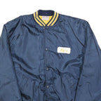 BIRDIE Mens Blue & Yellow Button Jacket M Polyester Plain Casual Lightweight