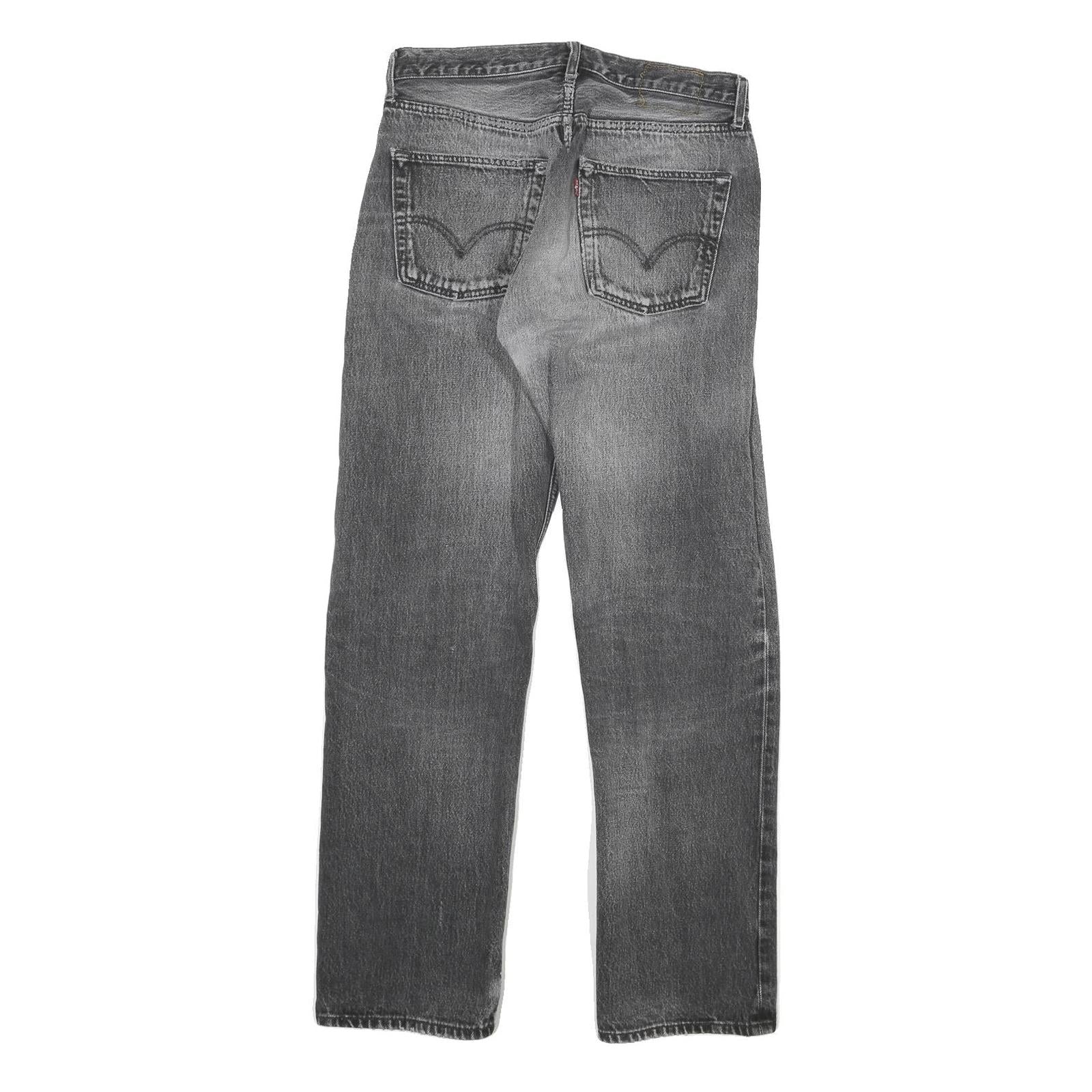 LEVI'S Mens Regular Fit Black Denim Jeans Cotton Blend W30 L30 Classic Style