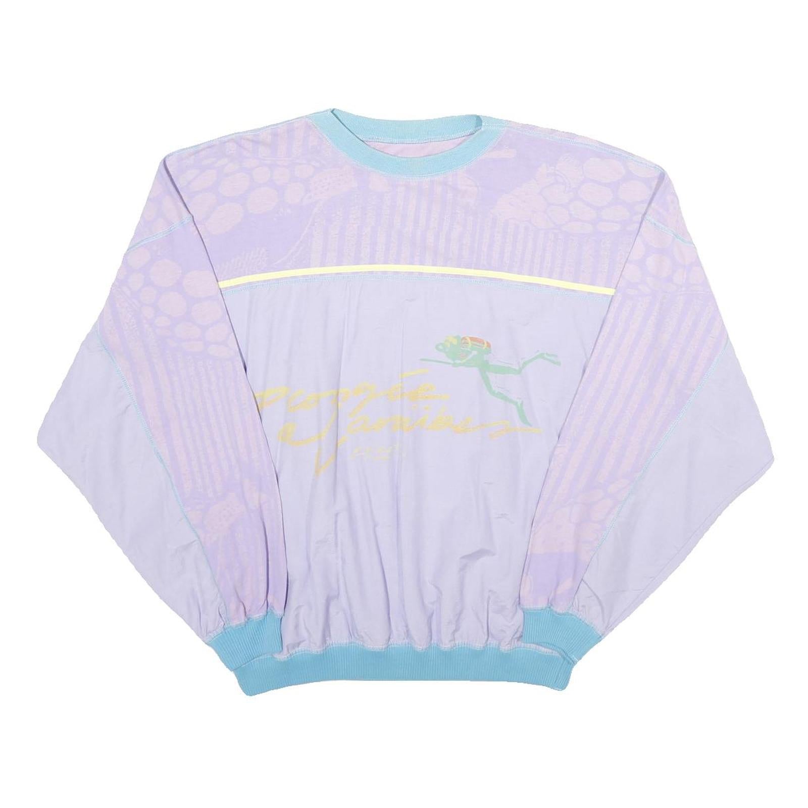 Womens Purple & Blue Sweatshirt Crew Neck M Casual Cotton Blend Pullover