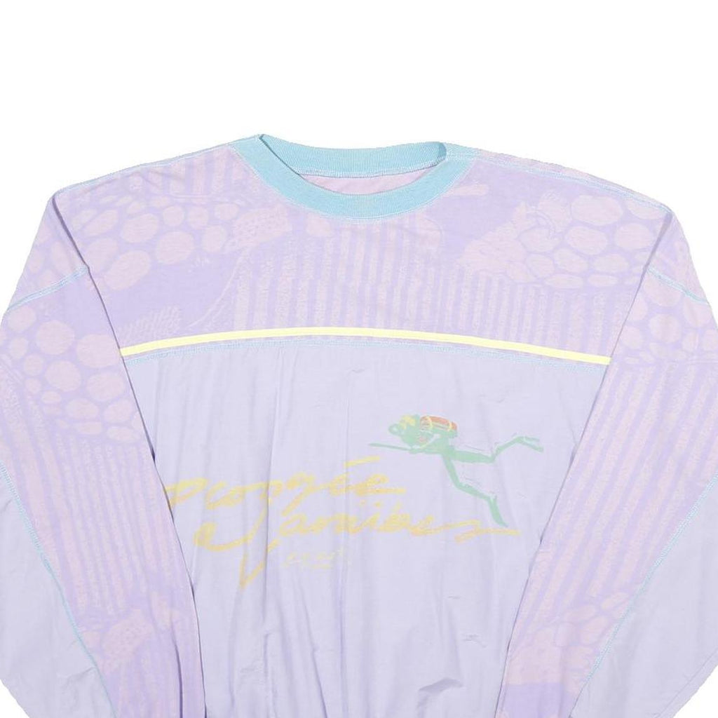 Womens Purple & Blue Sweatshirt Crew Neck M Casual Cotton Blend Pullover