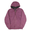 WFS Womens Purple Cotton Hooded Zip Jacket M Casual Classic Plain Outdoor