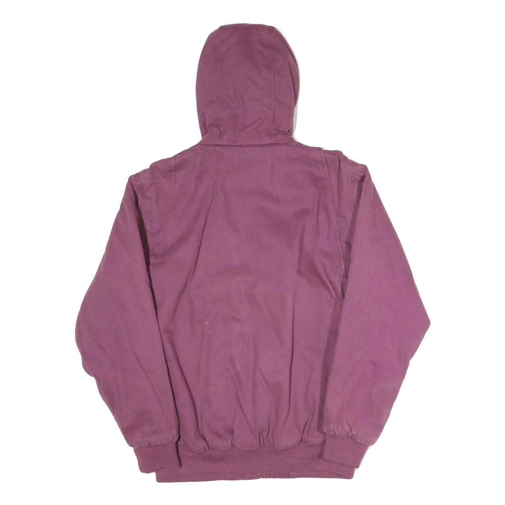 WFS Womens Purple Cotton Hooded Zip Jacket M Casual Classic Plain Outdoor