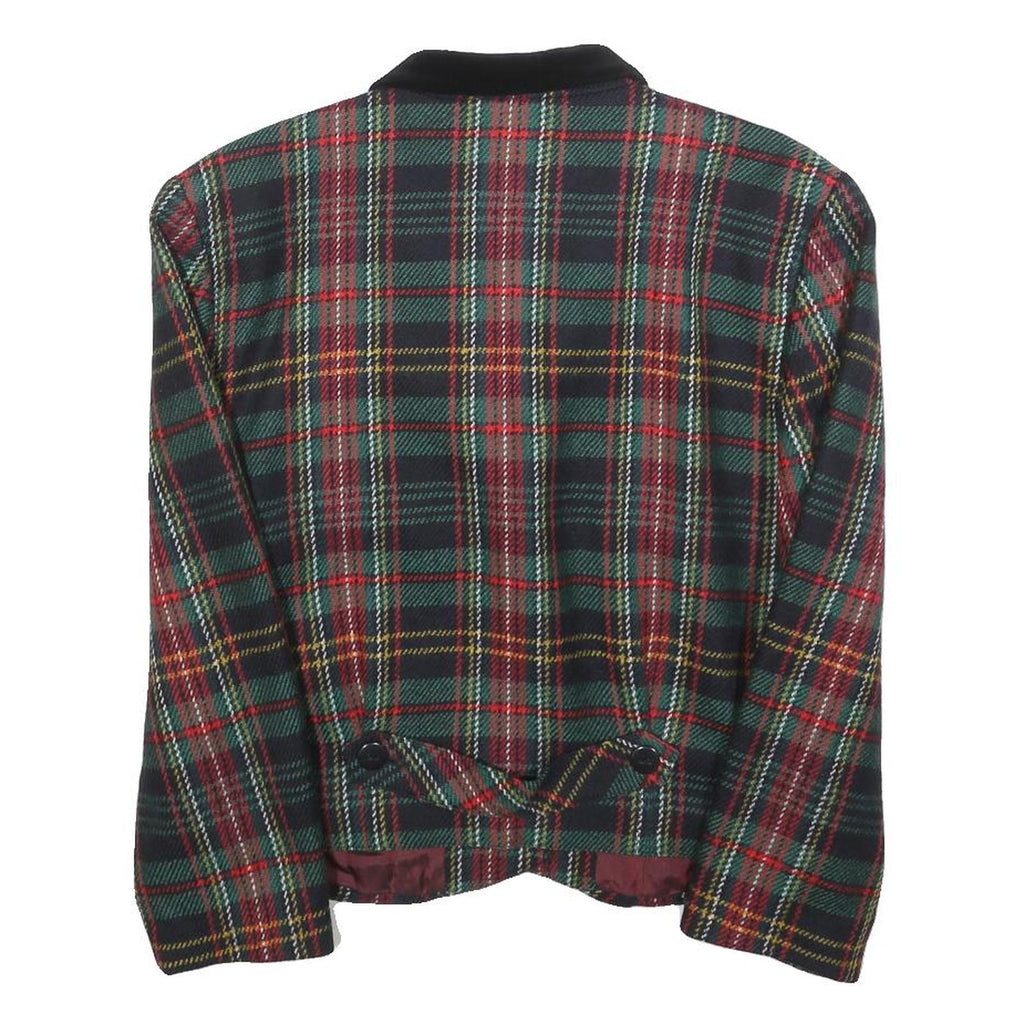 WINUDRESS Womens Green & Red Check Wool Blend Tailored Button Jacket UK 10