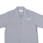 ARAMARK Mens Blue Polyester Blend Short Sleeve Shirt L Workwear Casual