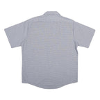 ARAMARK Mens Blue Polyester Blend Short Sleeve Shirt L Workwear Casual