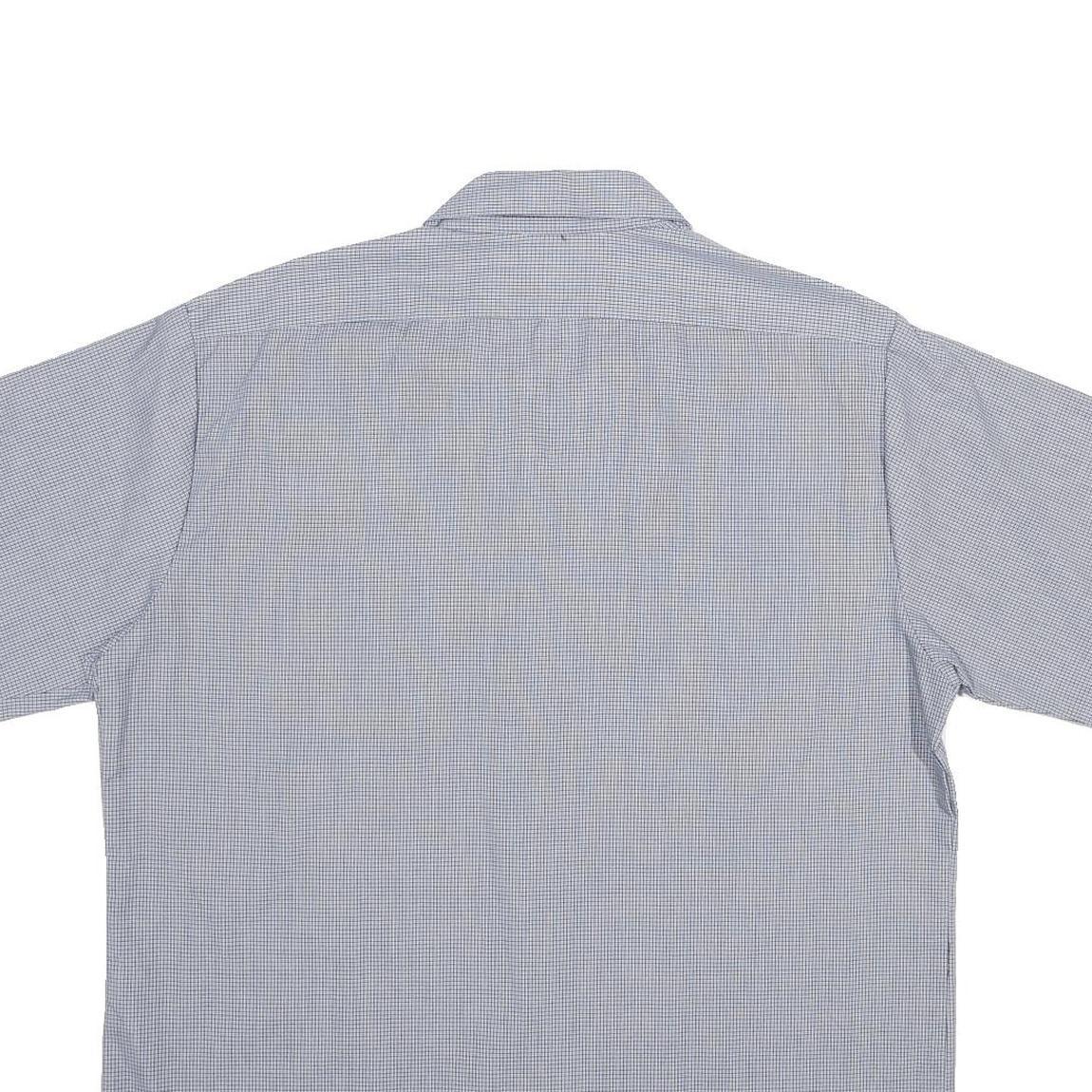 ARAMARK Mens Blue Polyester Blend Short Sleeve Shirt L Workwear Casual