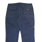 DICKIES Mens Jeans Blue Regular Straight Denim W42 L31 Workwear Cotton Blend