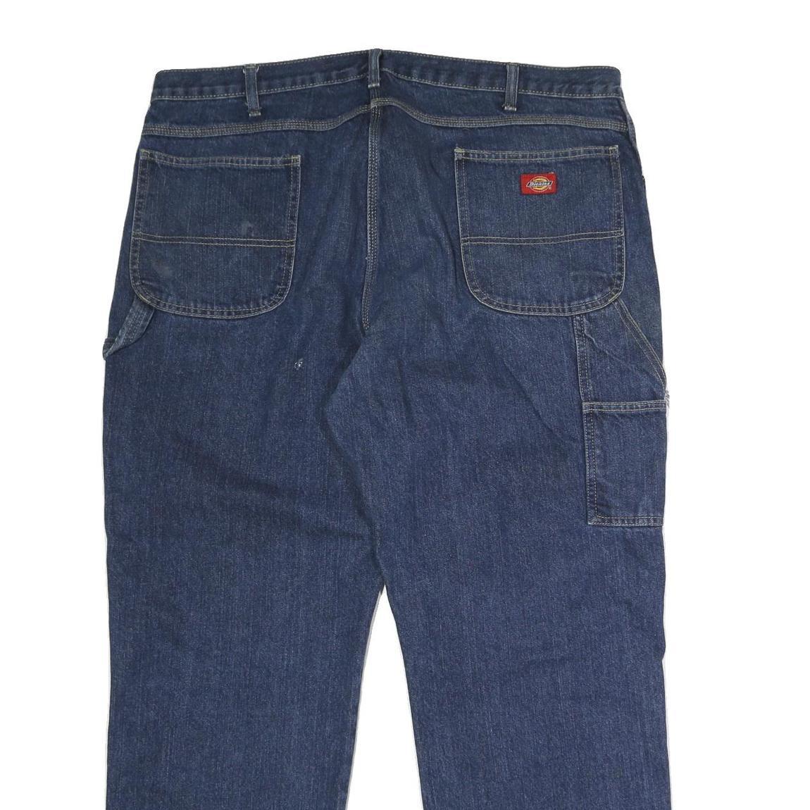 DICKIES Mens Jeans Blue Regular Straight Denim W42 L31 Workwear Cotton Blend